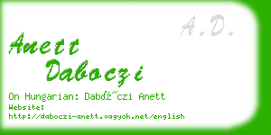 anett daboczi business card